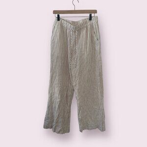Striped Tie Pull On Comfy Vaca Vacation Chic Minimalist Beachy Hipster Pants